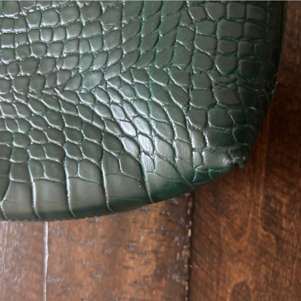 Anthropologie Croc Embossed Green Bag - Picture 6 of 6